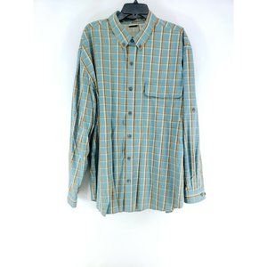 Ruff Hewn Vented Button Down Shirt Men's Size XXL Blue Plaid
